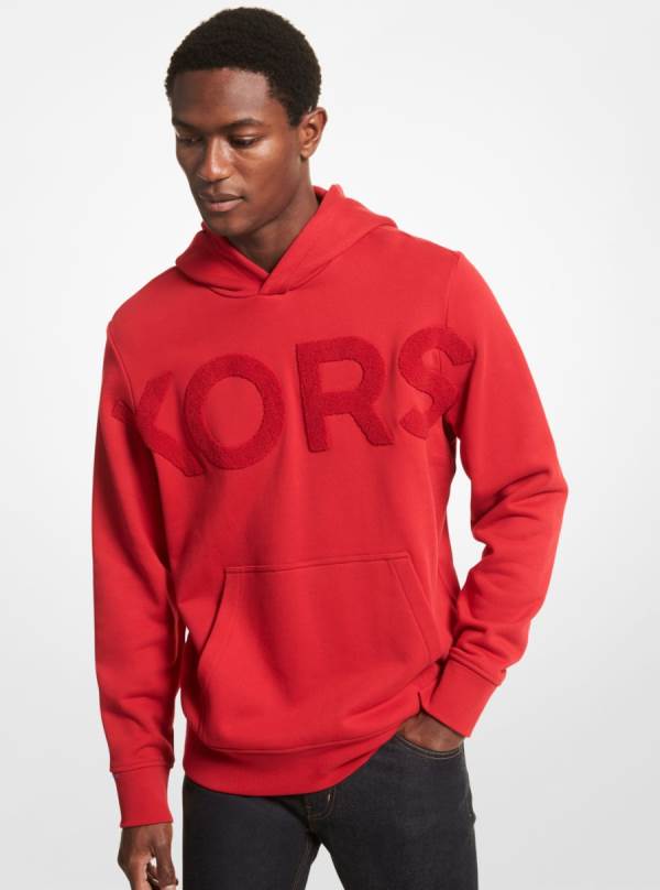 Panske Mikiny S Kapucňou Michael Kors KORS Cotton Červené - Oblecenie Michael Kors Lacne | GQZOS-3156